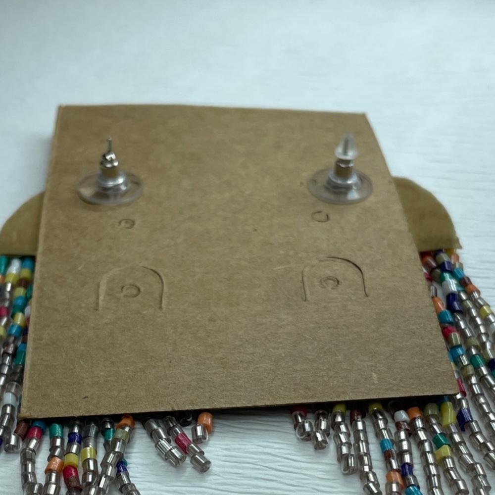 Plunder Design Kinley Reece Beaded Fringe Earrings Multicolor NIB - Picture 2 of 7